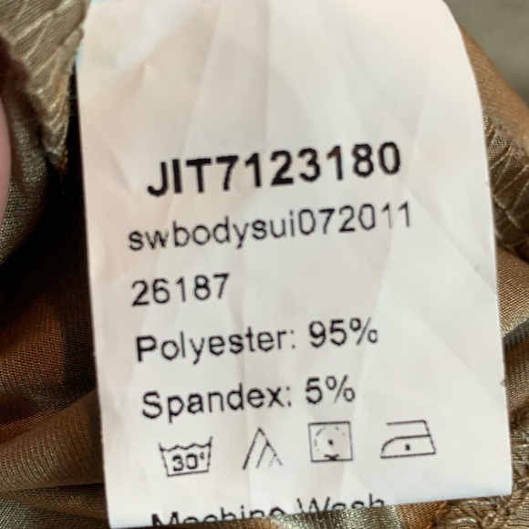 Shein Long Sleeve Tan V Neck Bodysuit - size Small / US 4 - Picture 4 of 5